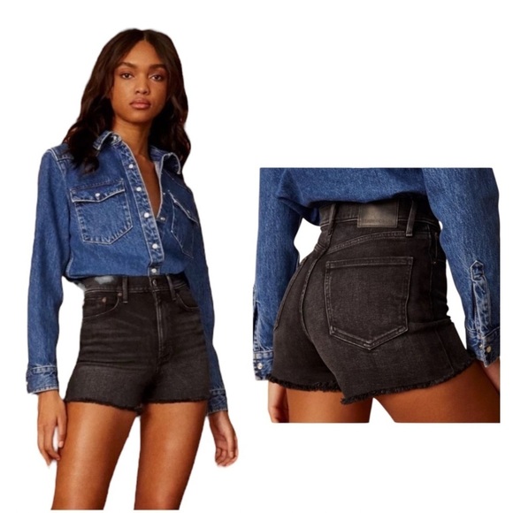 Denim Forum The Arlo Short in black eyeliner - size 24 - Picture 1 of 12